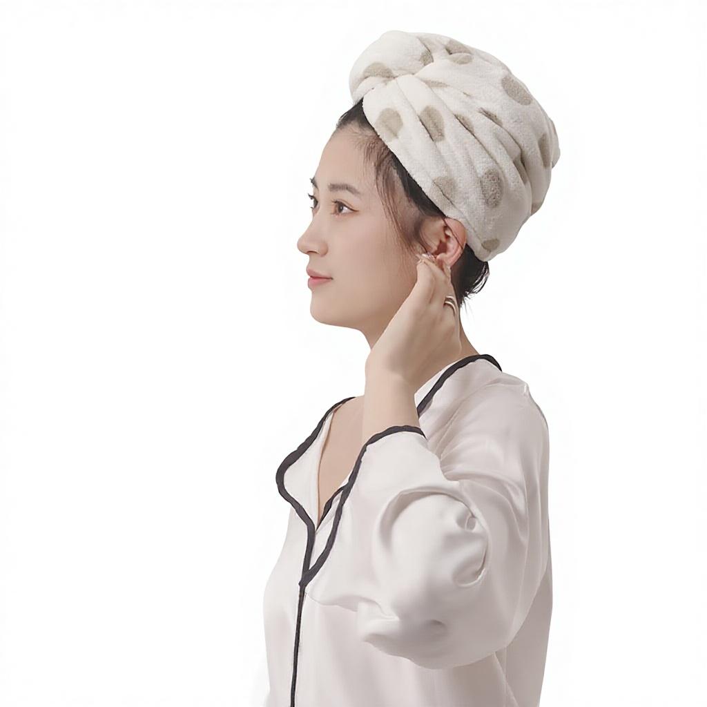 Women's Water Absorbent Quick-Drying Thickened No Shedding Hair Drying Cap Towel Headscarf