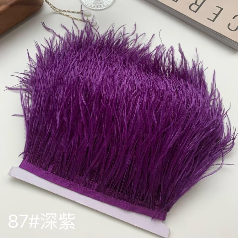Ткань с отделкой из страусиных перьев 10-15 см Аксессуары для одежды DIY Украшение юбки Декольте платья Манжеты Перья