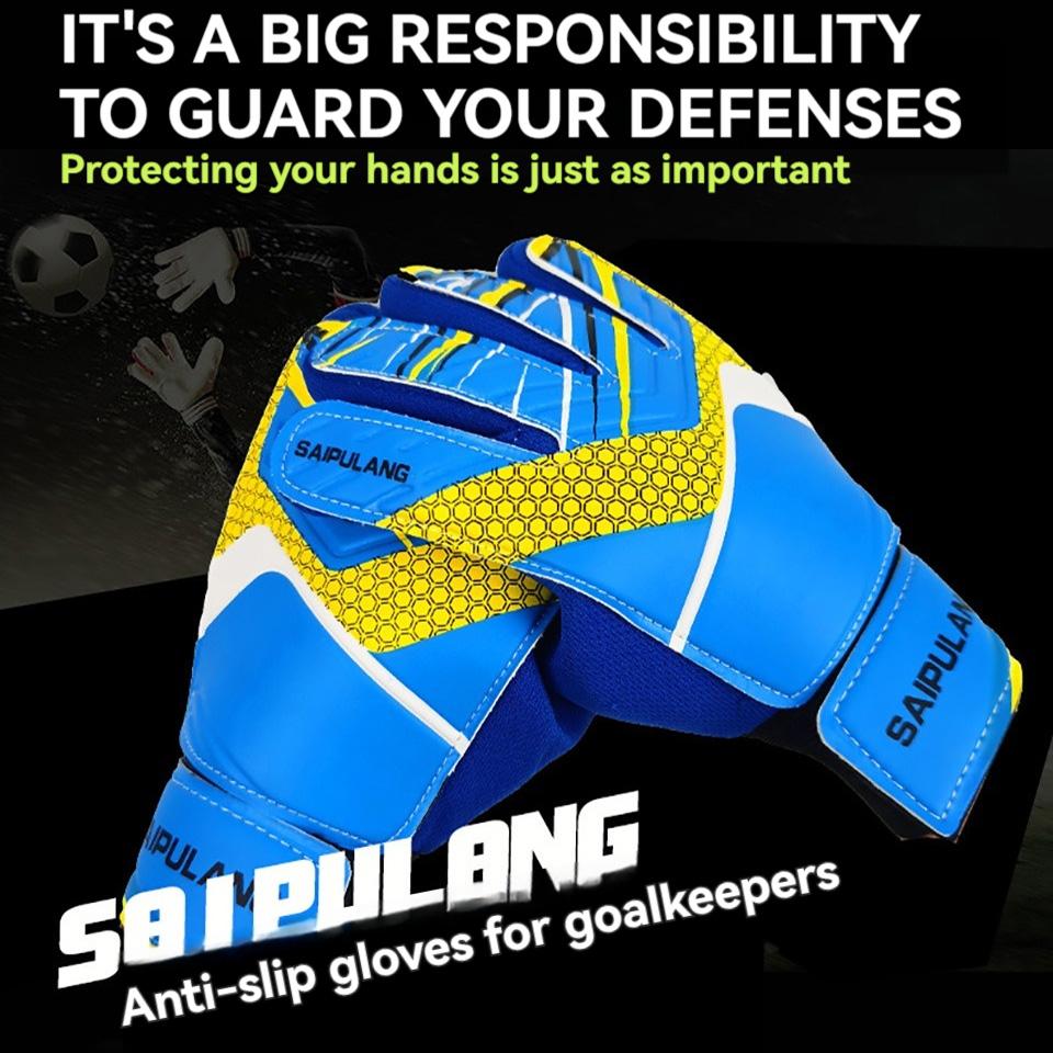 Loogdeel Профессиональные футбольные тренировочные вратарские перчатки детские взрослые для вратаря утолщенные латексные футбольные перчатки защита рук и пальцев