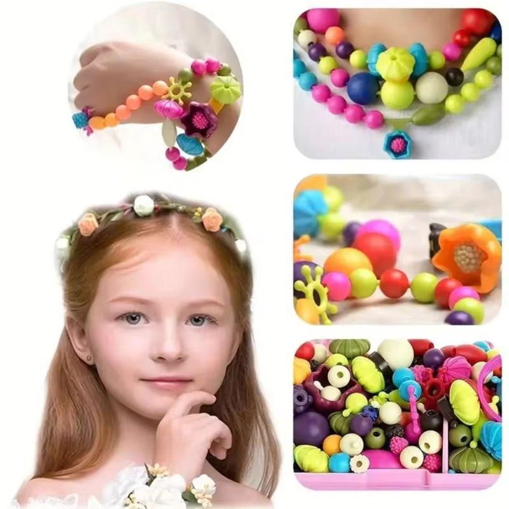 108/188/308pcs Multi-shaped DIY Handmade Beaded Kit Toy Educational Jewelry Making Toys  Kids