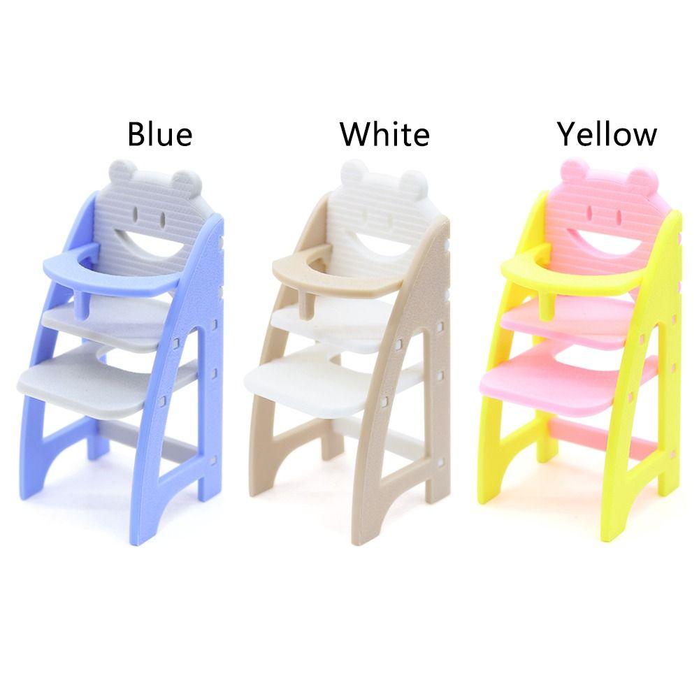 Scene Model Miniature Doll High Chair Multicolor Doll Accessories Miniature Dining Chair  Gift