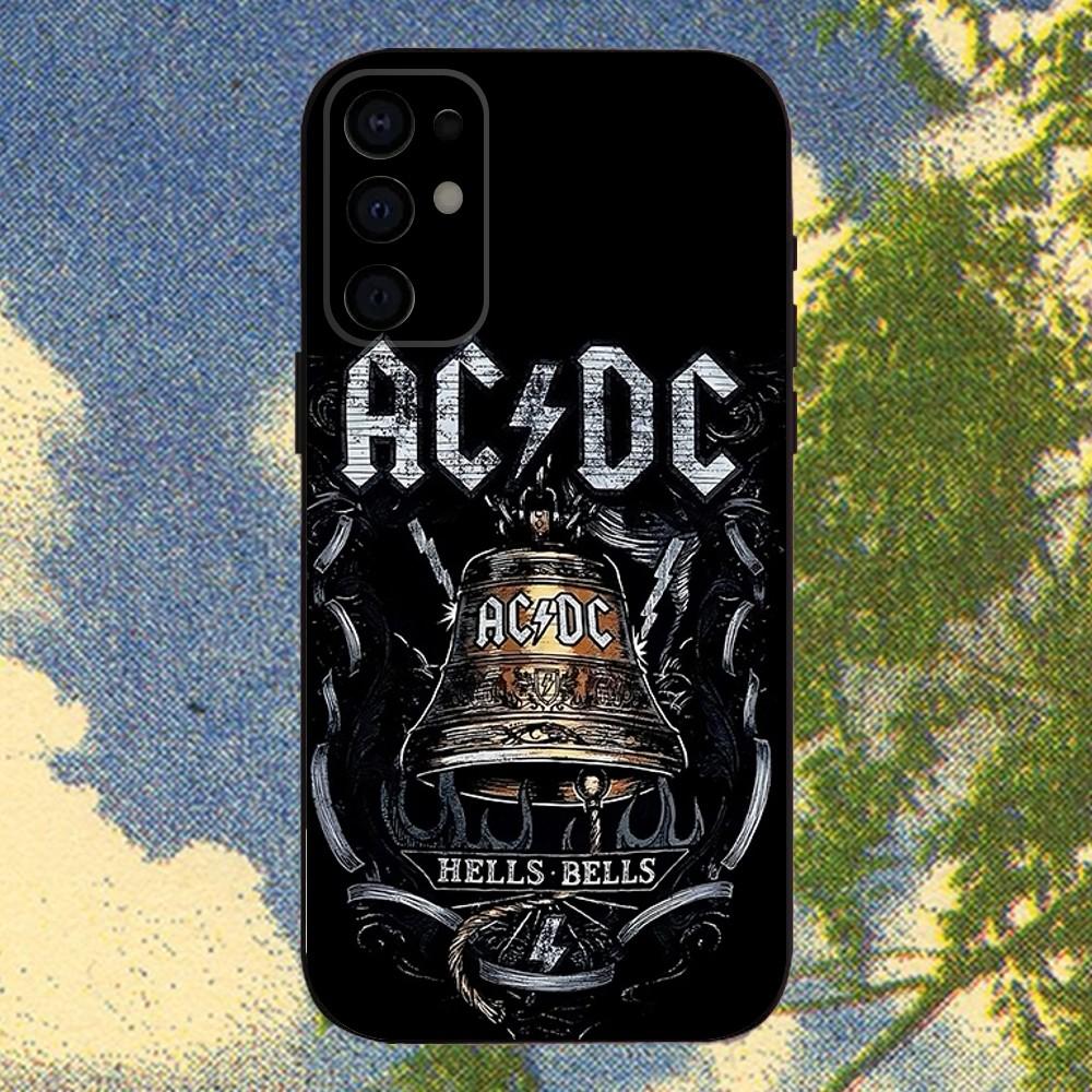 A-AC ROCK D-DC Band1 Phone Case For Samsung S25,S24,S21,S22,S23,S30,Ultra,S20,Plus,Fe,Lite,Note,10,9,5G Black Cover