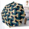 1 шт. Геометрический узор Автоматический складной зонт с кнопкой One Touch, Ветрозащитная конструкция, Легкий портативный зонт для женщин и мужчин 6142