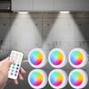 RGB цветные подсветки под шкафом беспроводные светодиодные лампы на батарейках пульт дистанционного управления с регулируемой яркостью для шкафа ночник для спальни кухни
