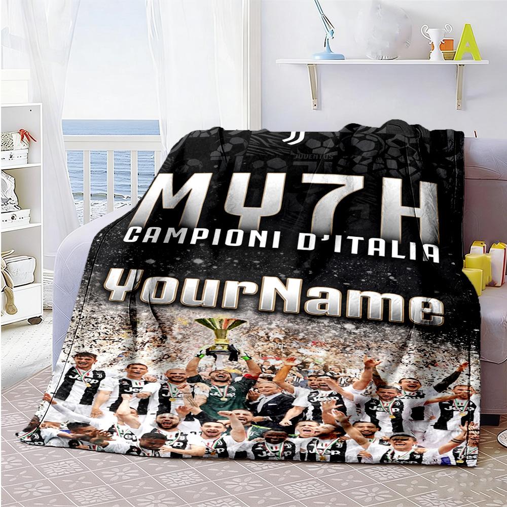 Juventus Personalized Text Blanket Throw Personalized Blanket Ultra-Soft Suitable for Office Livingroom Seaside Bed All-Season Use