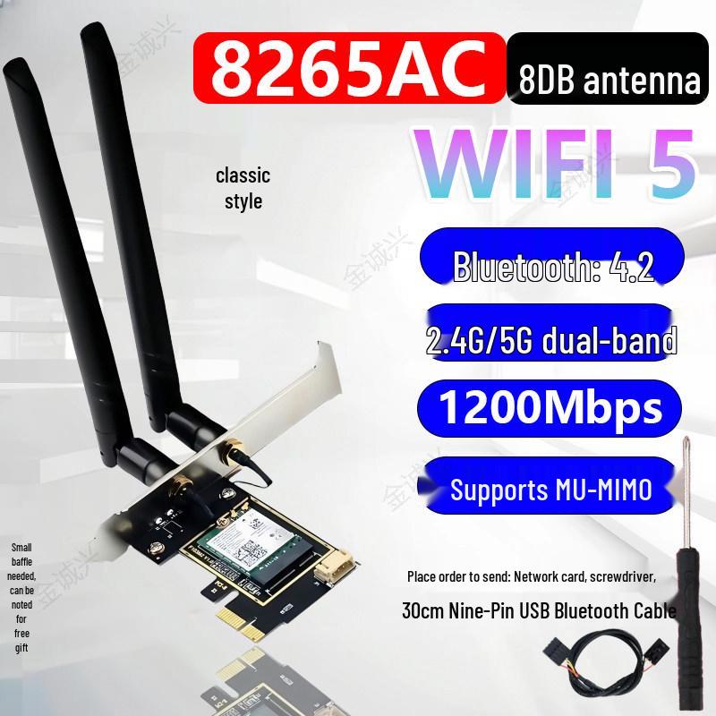 AX5400 Dual-Band WiFi 5 PCI-E Network Card with Bluetooth 5.3 (RTL8852CE)