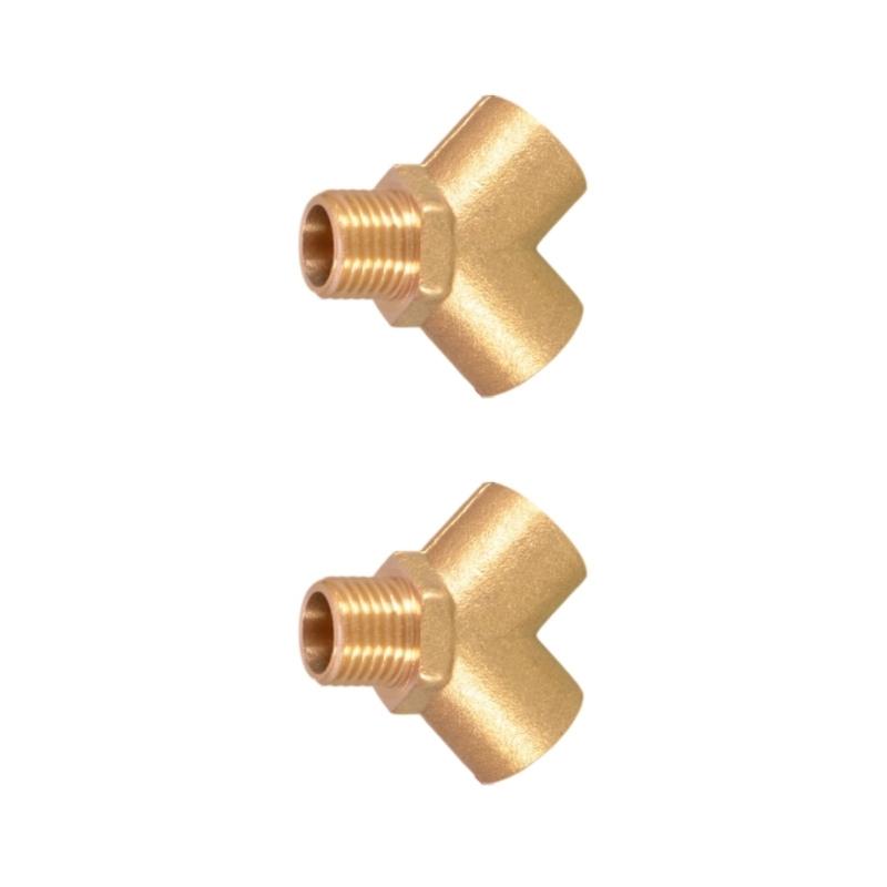 High Strength Brass Adapter Connector Double Outlet Flows Divider Fitting 1 Pair for Plumbing And Piping Systems