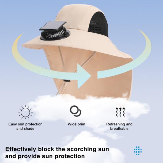 Солнечная шляпа с вентилятором, широкополая шаль, шляпа для рыбалки с двухрежимным вентилятором, солнечная USB-зарядка, защита от УФ-лучей, уличная шляпа