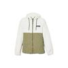 Color Block Casual Water-Resistant Hooded Jacket Unisex Jackets Vintage-White Gray-Green A6PYW-DL7