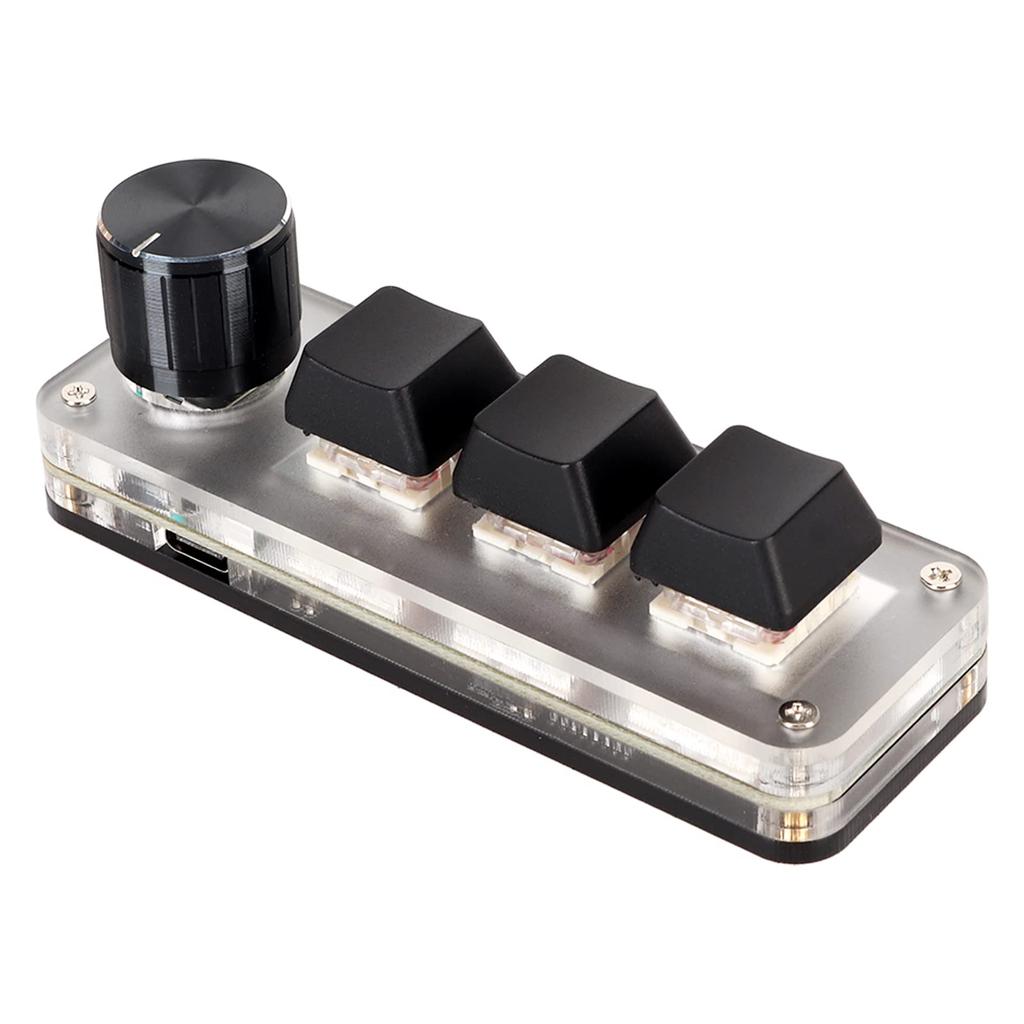 Wired Macro Ergonomic Customized Macro Pad Gaming Programmable USB Mini Keypad for Desktop Function Keypad with Knob 1 Keyboard, One-Handed Keyboard,