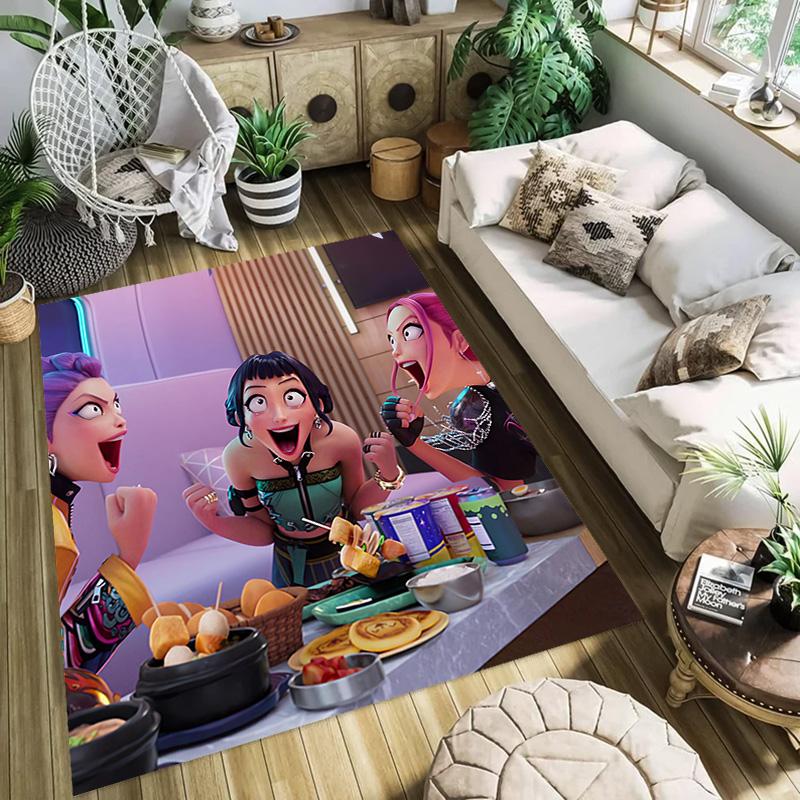K-Pop Demon Hunters: Netflix Animation carpet floor mats Doormat Bathroom mat Office chair cushion Fashion
