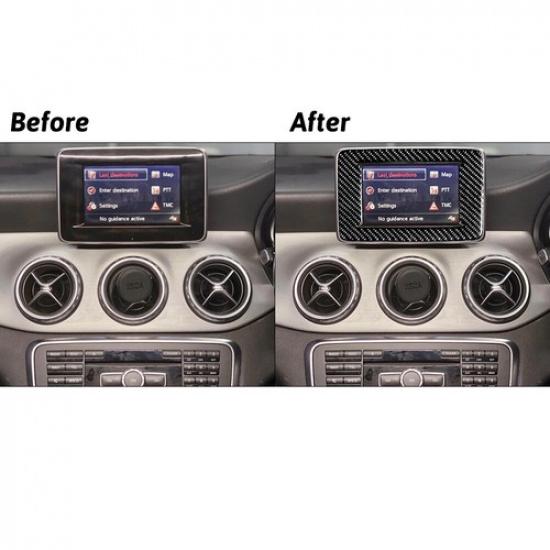 For Mercedes Benz CLA Carbon Fiber Display Surround W/O Navigation Cover Trim