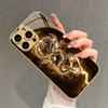 Стеклянный чехол для телефона с металлическим покрытием и узором Золотой Молниеносный Дракон для iPhone 17 Pro Max 14 15 Pro 16 Plus 17Air 16E