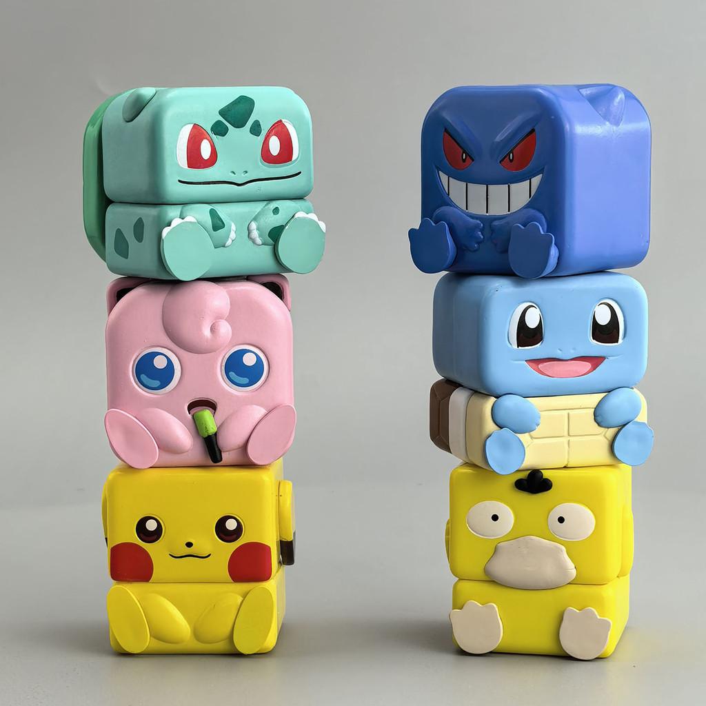 Магнитные фигурки Pokemon из ПВХ, которые можно ставить друг на друга, для снятия стресса, коллекционная игрушка для детей и взрослых