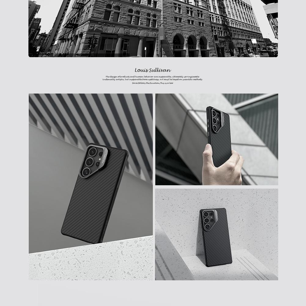 NILLKIN For Samsung Galaxy S25 Ultra Phone Case CarboProp Magnetic Mirror Frame Version Camera Protection Back Cover