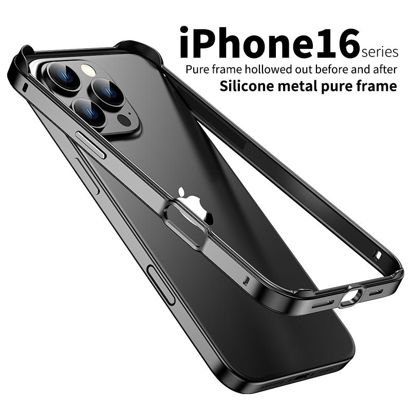 Металлический чехол-бампер для iPhone 16 15 Pro Max 14 Plus 13 12 11 XS XR SE 16Pro 16Plus 15Pro 14Pro Аксессуары для телефонов