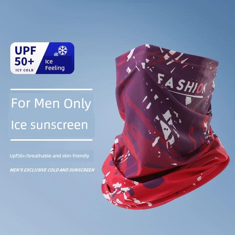 Ice Silk Headscarf for Men, Summer Sun Protection Mask, Outdoor Multi-Functional Neck Gaiter, Cycling, Mountaineering, Fishing Face Scarf for Women