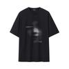 Black of Exit Dark Abstract Phantom Print Crew Neck Pure Cotton T-Shirt Short Sleeve National Trend Brand Half-Sleeve Tee for Men