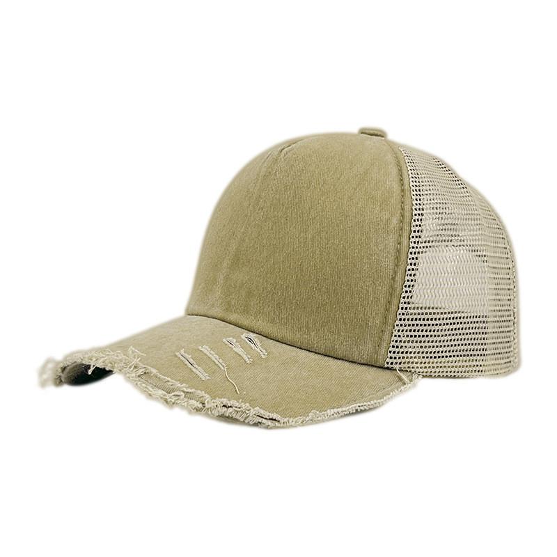 Джинсовая рваная модная бейсболка с дышащим дизайном для повседневного использования