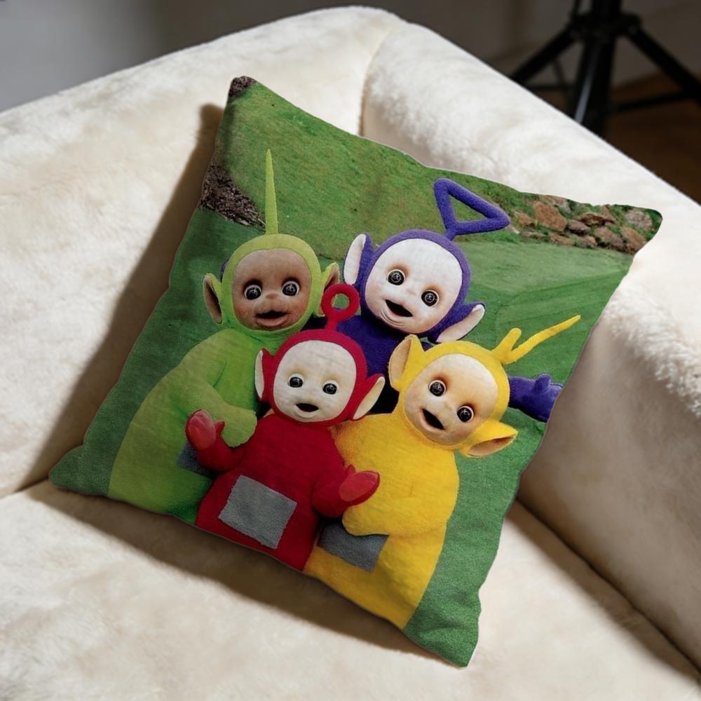 Popular TTeletubbiesed Cushion Cover Soft Decorative Pillow Case Suitable for Bedroom Sofa Car Travel Use