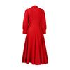 Women's Button Down T-Shirt Dress Casual Long Sleeve Maxi Dress Flowy Lapel A-line Long Dress with Pockets