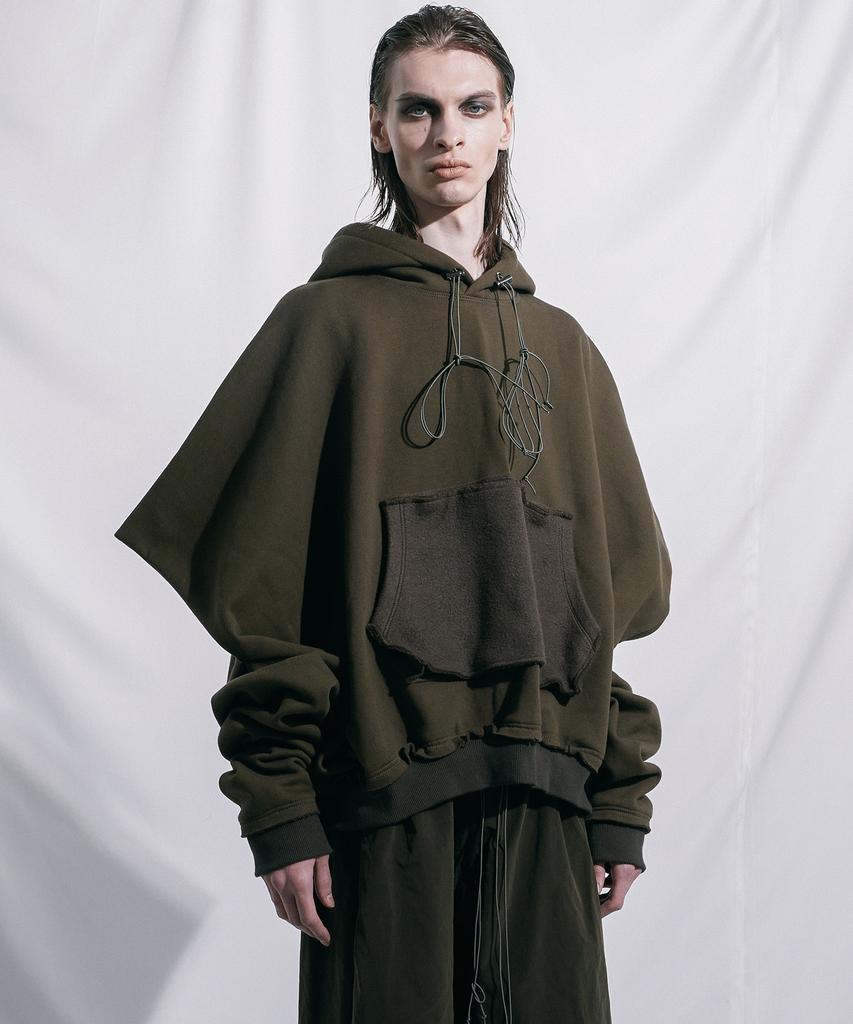 Square Shoulder Hoodie Khaki