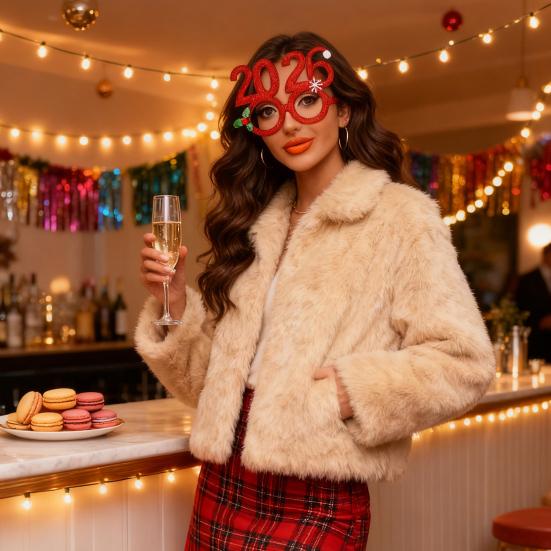 2026 New Year Eve Glasses Christmas Party Photo Props for Adults Kids