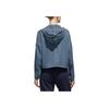 Adidas Logo Print Drawstring Hooded Jacket Women Jackets Blue GD4613