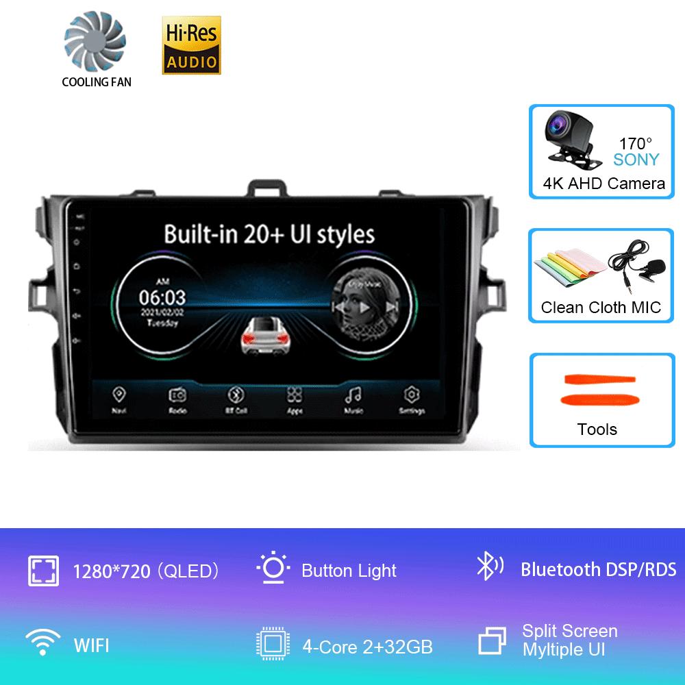 Android 14 Автомобильное радио для Toyota Corolla 10 E140 E150 2006 - 2013 Мультимедиа Видео Плеер Навигация Стерео GPS Нет 2din 2 din d