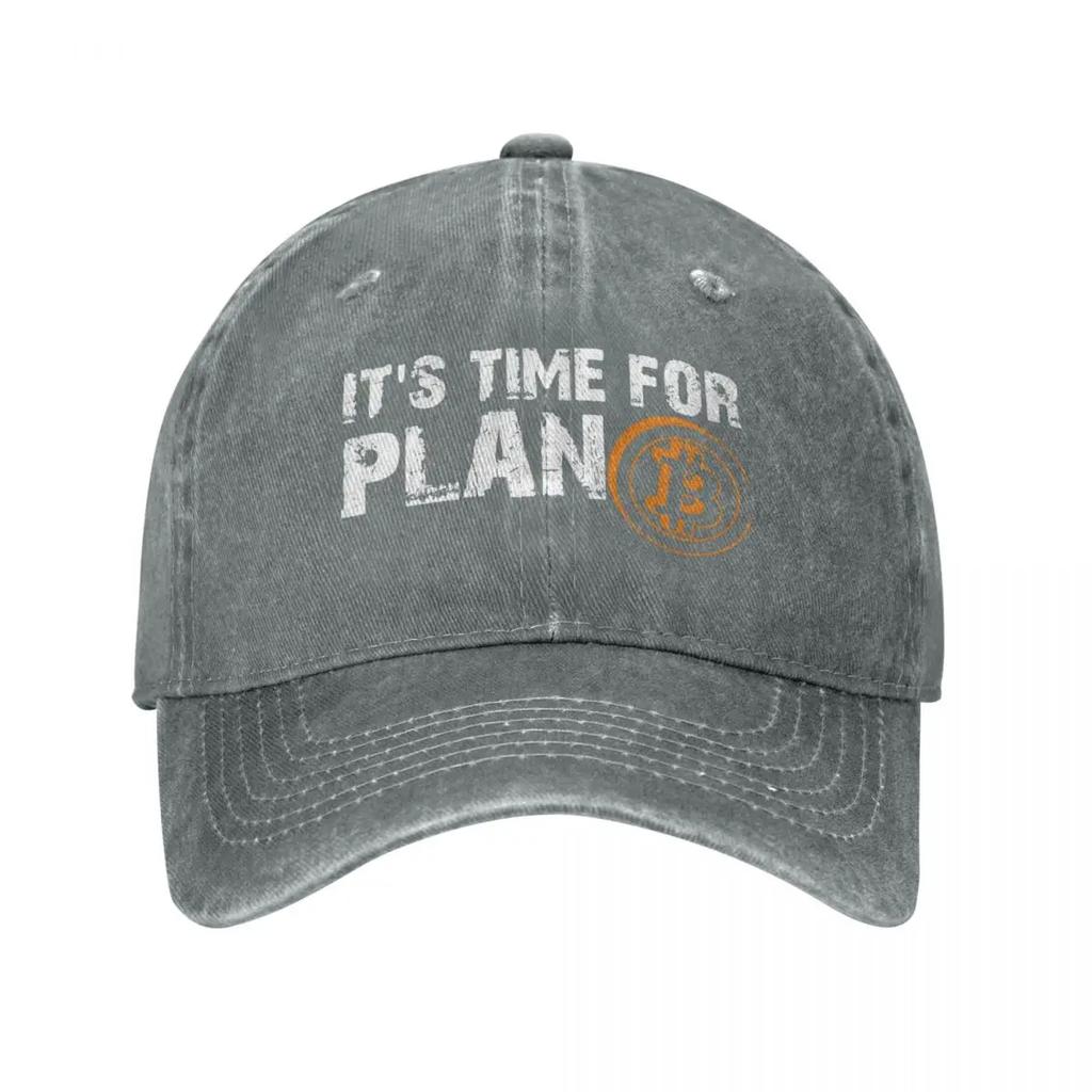 Denim It's Time For Plan B Bitcoin BTC Crypto Currency Baseball Caps Dad Cowboy Hats Blockchain Geek Cap Hats