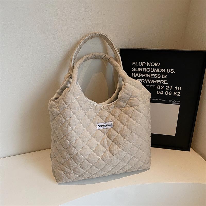 Niche Simple And Versatile Shoulder Bag Commute To Work Autumn And Winter Trend Fashion Cotton Clothes Tote Bag