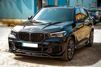 Передняя Lip накладка Paradigm V-2 (2018-2022, натуральный карбон) для BMW X5 G05 2019- гг