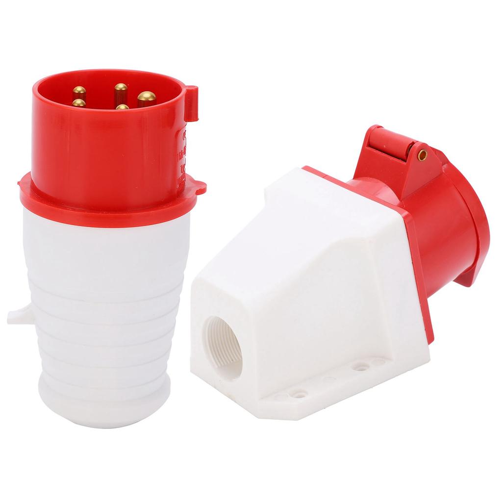 16A 5Pin Industrial Plug Surface Mount Socket 3 Phase IP44 Waterproof 220380V240415V 3P+N+E