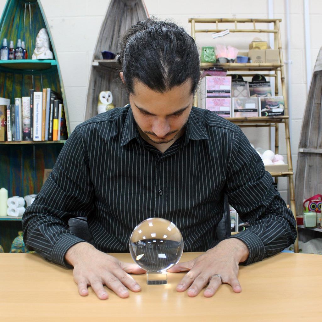 Optical Glass Crystal Ball with Stand, 130mm