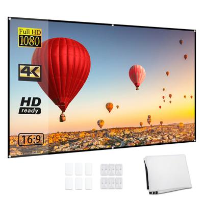 Портативный HD экран для проектора 72 дюйма 16:9 Складной прочный проекционный экран для настенного монтажа для уличных фильмов дома