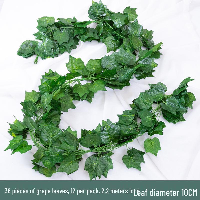 Rattan Artificial Grape Leaf Vine - Green Plant Decor Strips for Landscaping