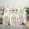 Inspirational Scripture Flannel Throw Blanket Bible Verse Text Print Soft Warm Cozy Blanket for Sofa Bedroom Religious Faith Gift