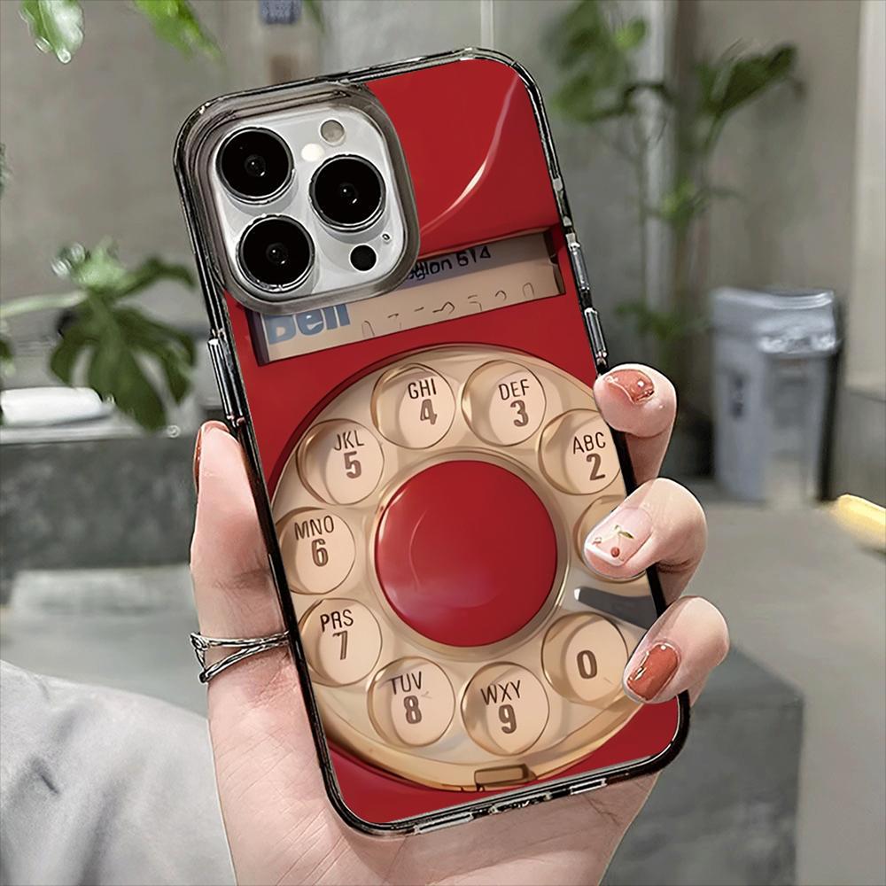 Ретро Телефонный Рисунок Чехол для Телефона Для iPhone 17 Air 16 14 15 Pro Plus 13 12 11 Pro Max Ударопрочный Силиконовый Мягкий Чехол Fundas