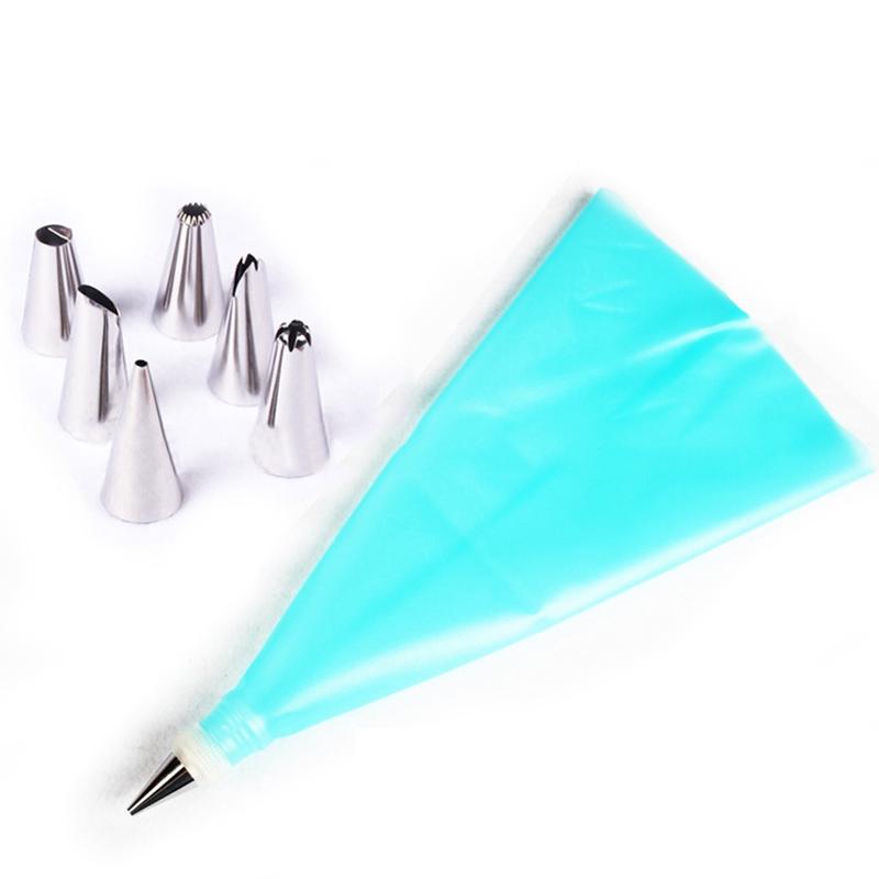 8 шт./компл., силиконовая глазурь, крем, кондитерский мешок + набор насадок из нержавеющей стали, сделай сам, украшение торта