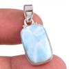 Natural Republic Larimar Gemstone 925 Solid Sterling Silver Pendant 1.25'' T4n45