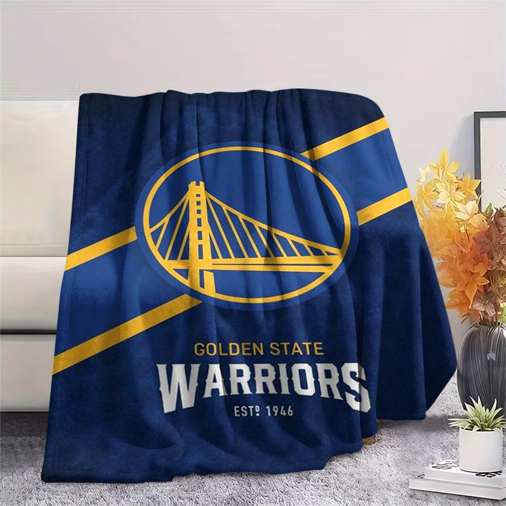 1Pc Golden State Warriors Print Flannel Blanket, High quality Comfortable for All Seasons, Home Decor, Warmth and Comfort, Perfect for Christmas GiftS