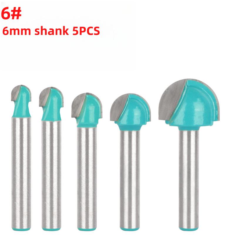 Set of 6 Round-Bottomed Woodworking Tools: Lace Knife, Round-Head Knife, Semi-Circular Relief Knife, Ball-Head Knife for Computer Engraving.