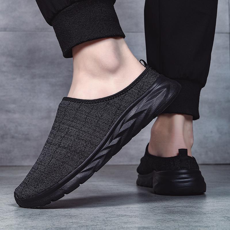 Летние мужские повседневные спортивные туфли, дышащие, модные, большого размера, мужские полутапочки-сандалии