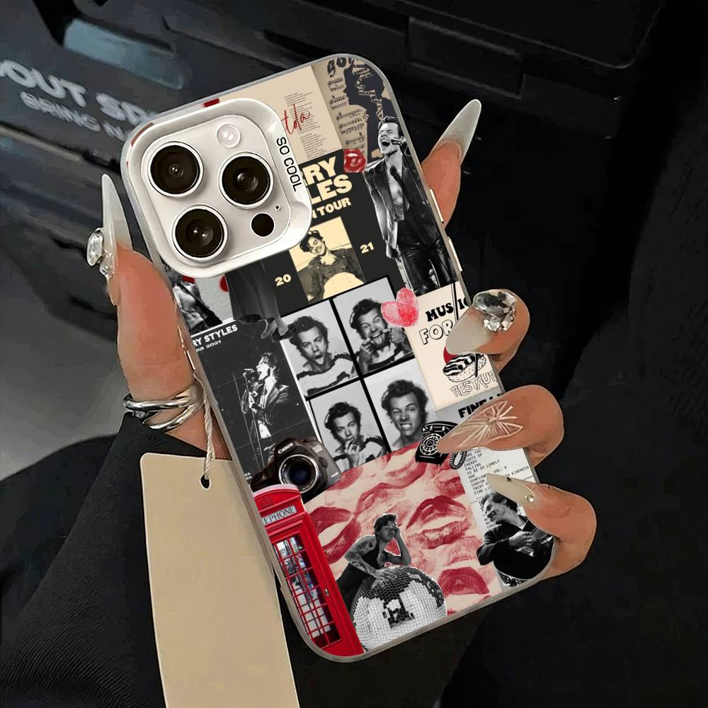 Чехол для телефона H-Harry Music Styles для iPhone 17,16,15,14,13,12,11 Plus,Pro Max,XS,белый серебристый чехол для телефона