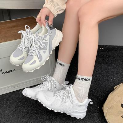 Ретро дышащая толстая подошва женская летняя новинка сетка шнуровка универсальный досуг спорт