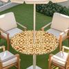 Outdoor Round Table Cover With Geometric Waterproof Elastic Edge Patio Garden Dining