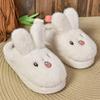 Модные тапочки SyfIyno с плюшевыми животными, женские милые тапочки с кроликом, домашние тапочки на платформе для спальни, пушистые, с мягкой подошвой