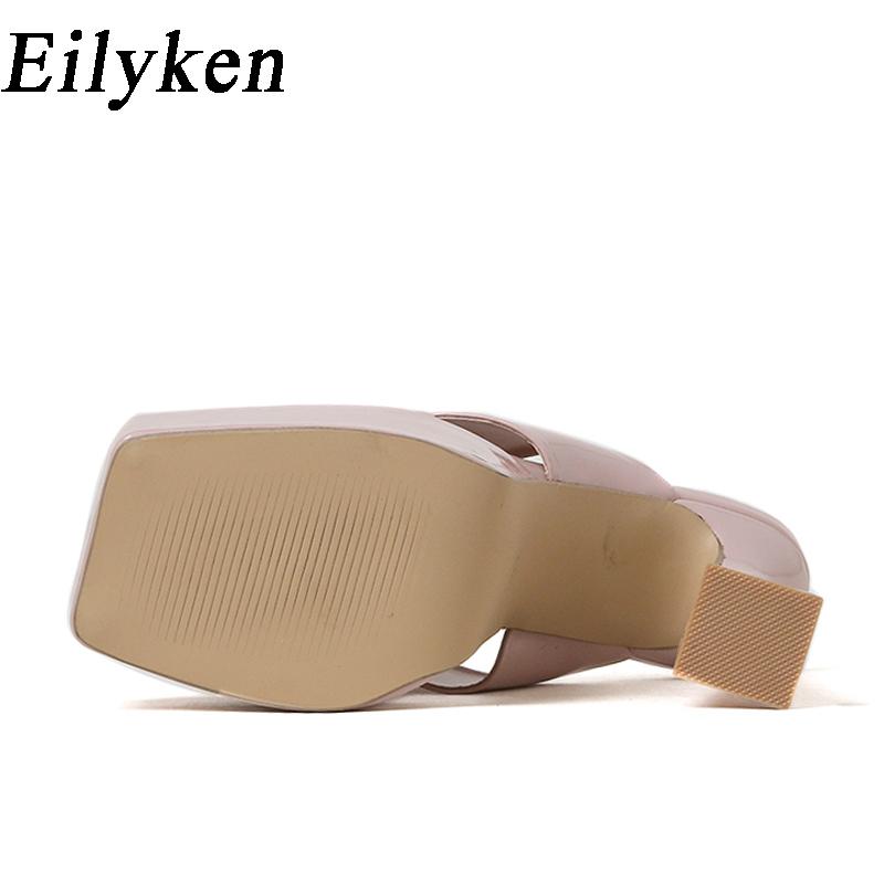 Модные Eilyken Большой размер 35-42 Летние Женские Шлепанцы на Платформе Высокий Каблук Женская Мода Элегантные Женские Сандалии Шлепанцы Обувь