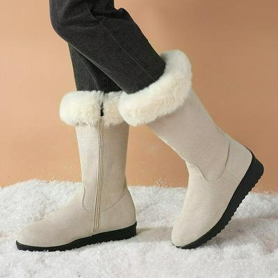 Зимние универсальные сноубутсы Женская обувь Плюс бархатная утолщенная средняя голень Нескользящие теплые боковая молния хлопок