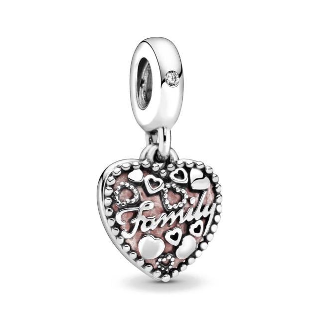 925 Sterling Silver Metal Beads Sister Pendant Family Flower Charm Fit Original Charms Silver 925 Bracelet Genuine Gifts